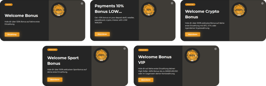 Promotionsgebote in Biamobet Casino Online
