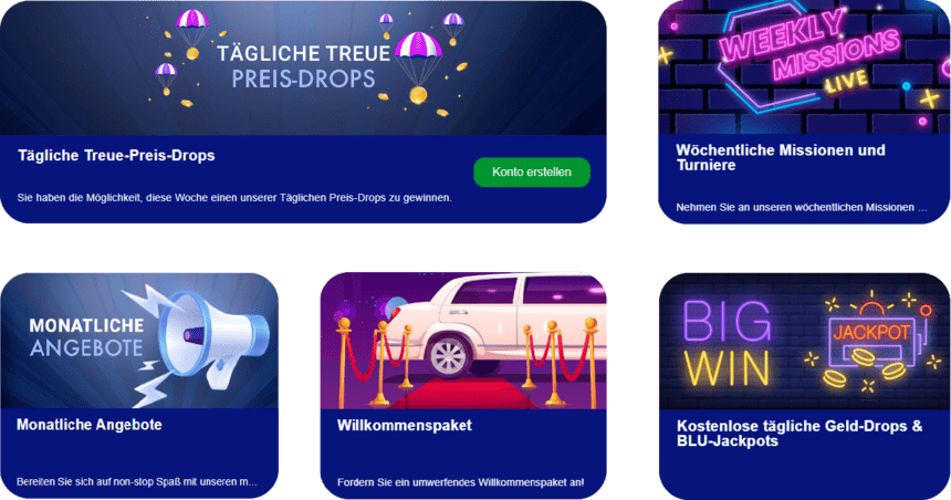 Promotionsgebote in Bluvegas Casino Online
