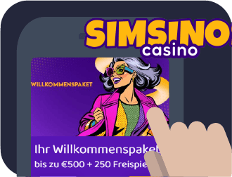Simsinos wagerfreier Casino Bonus von 500€ plus 250 Freispiele - Spielen ohne Umsatzbedingungen für Österreicher