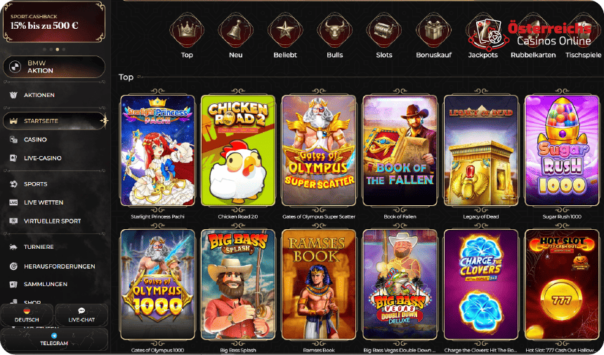 Vorteilhafte Slots in der Online Spielbibliothek Casina