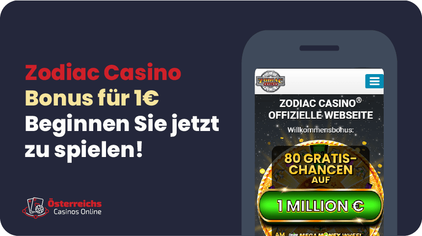 Nur 1€ Einzahlung im Zodiac Casino Nur 1€ Einzahlung im Zodiac Casino: 80 Jackpot-Chancen für österreichische Spieler im Casino Rewards Netzwerk!