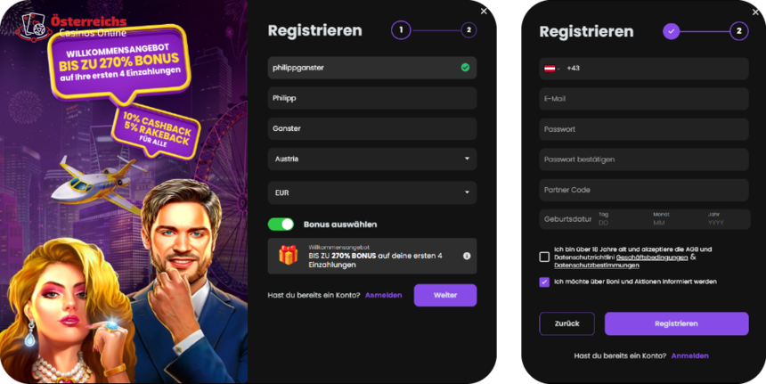 Registrierung bei ChipStars für Spieler aus Österreich 2026