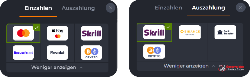 Methoden für Ein- und Auszahlungen in Online Casinos für sofortige Auszahlungen