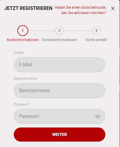 Registrierungsprozess Registrierungsprozess bei Dachbet Casino für Spieler aus Österreich 2025