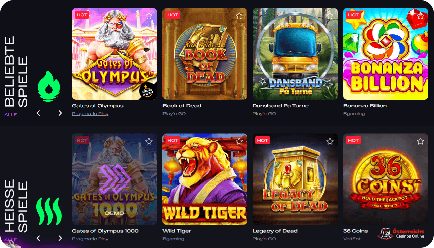 Spiele mit hohem RTP im Glitchspin Casino für Österreicher