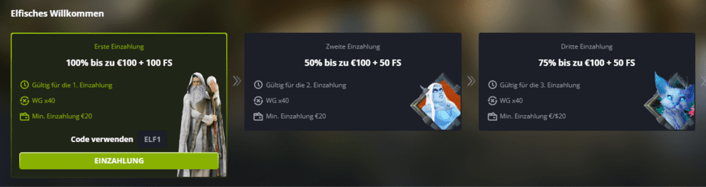 Bonus-Programm luckyelf Online Casino Bonusprogramm für österreichische Spieler