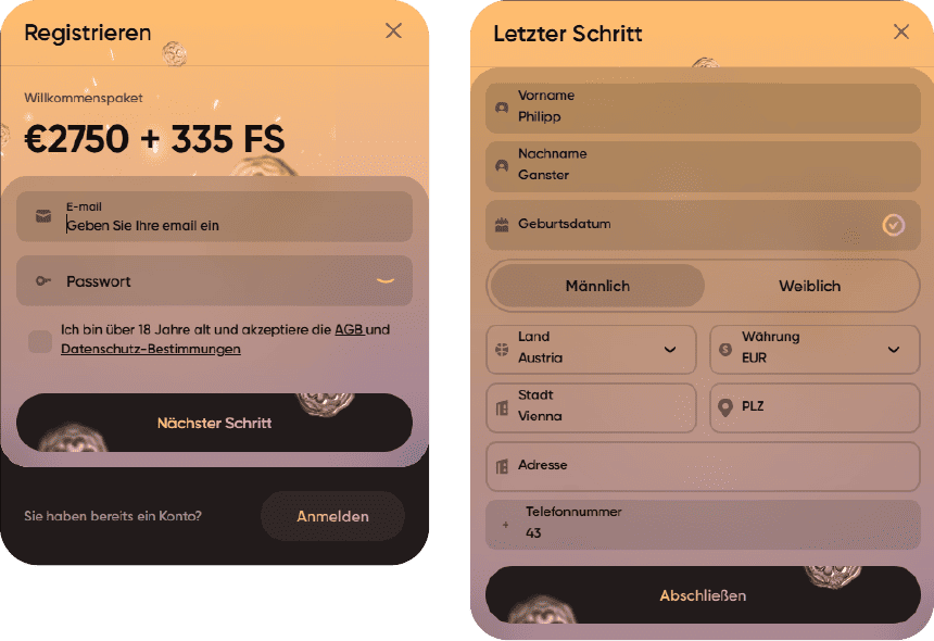 Schnelle Registrierung bei Ludios Casino Online