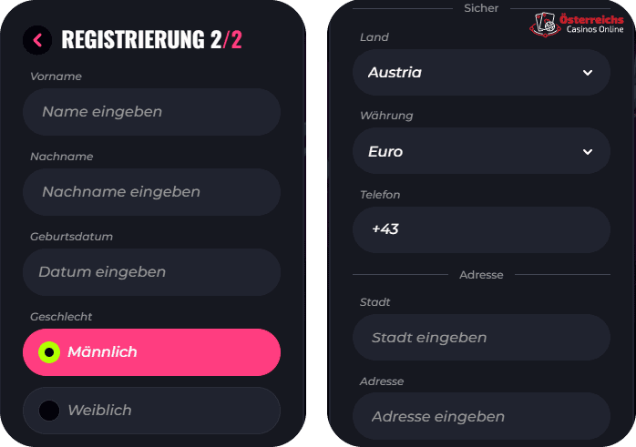 Anmeldeformular Registrierungsprozess bei LunuBet Casino: Übersichtliche Anmeldungsschritte für österreichische Neukunden