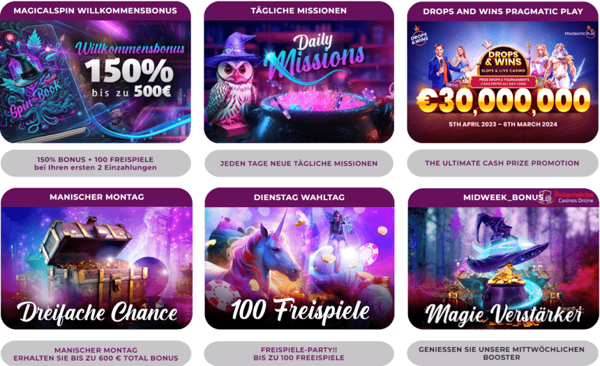 Promotionsgebote in MagicalSpin Casino Online