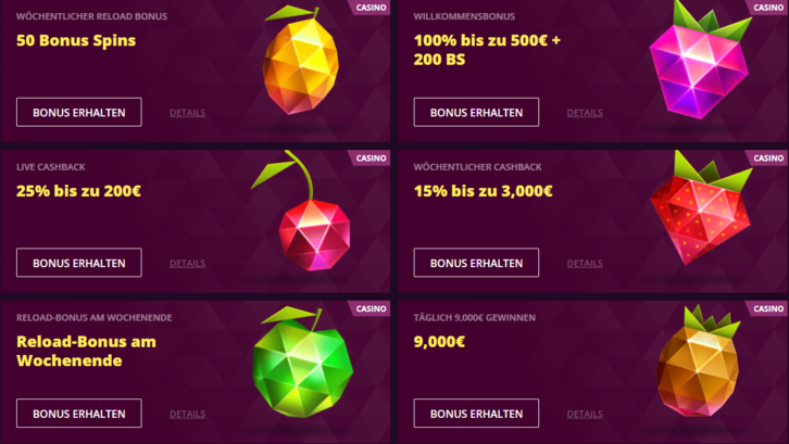 Promotionsgebote Promotionsgebote in Malina Casino Online 2025