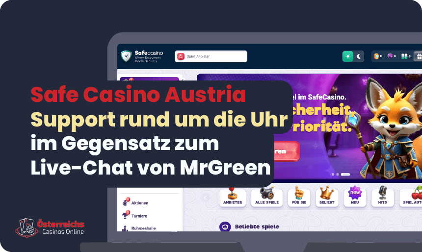Das Safe Casino Online Casino gehört zu den möglichen Alternativen zu Mr Green in Österreich