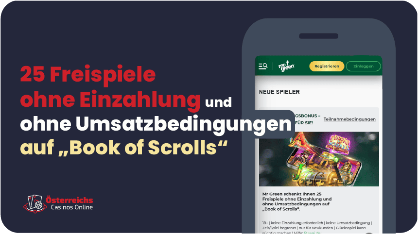 25 Freispiele Gratis Bonus für neue Spieler bei Casino Mr Green