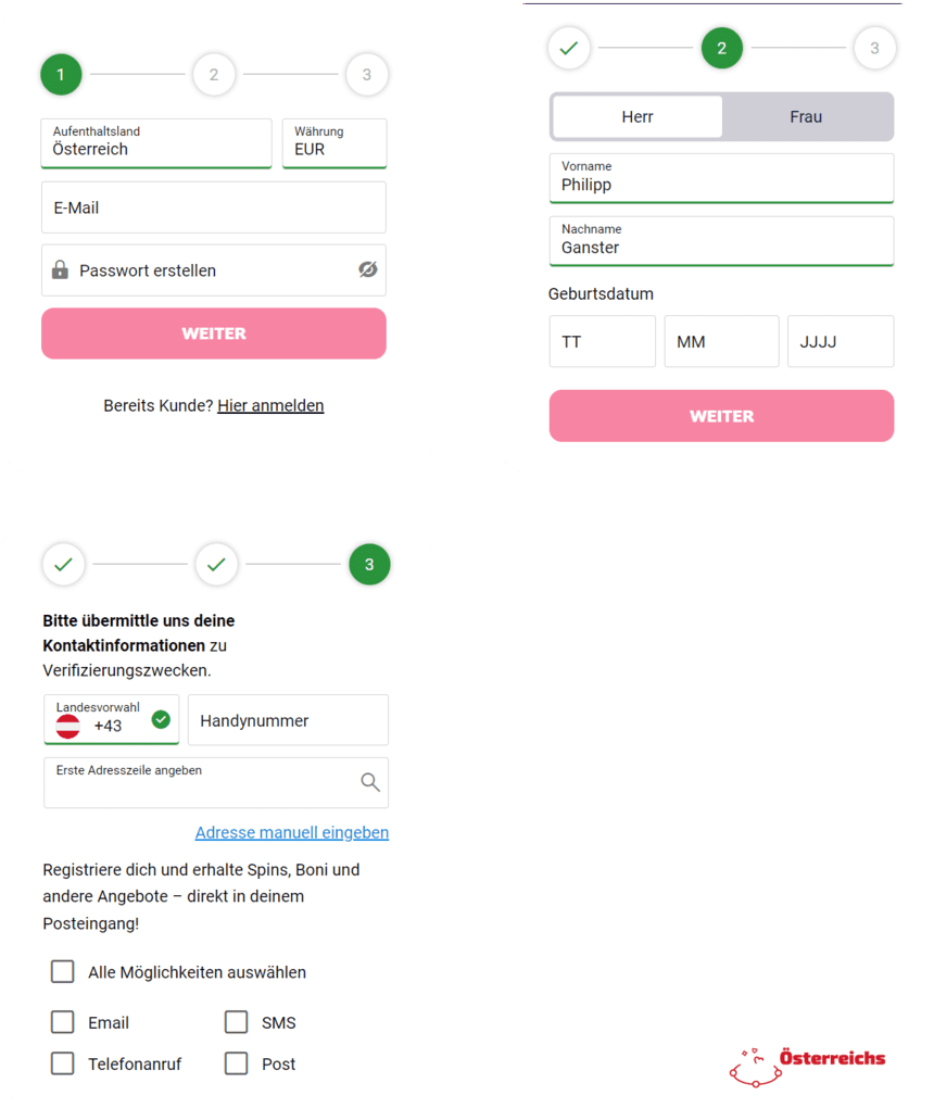 Registrierung bei Party Casino für Spieler aus Österreich 2026