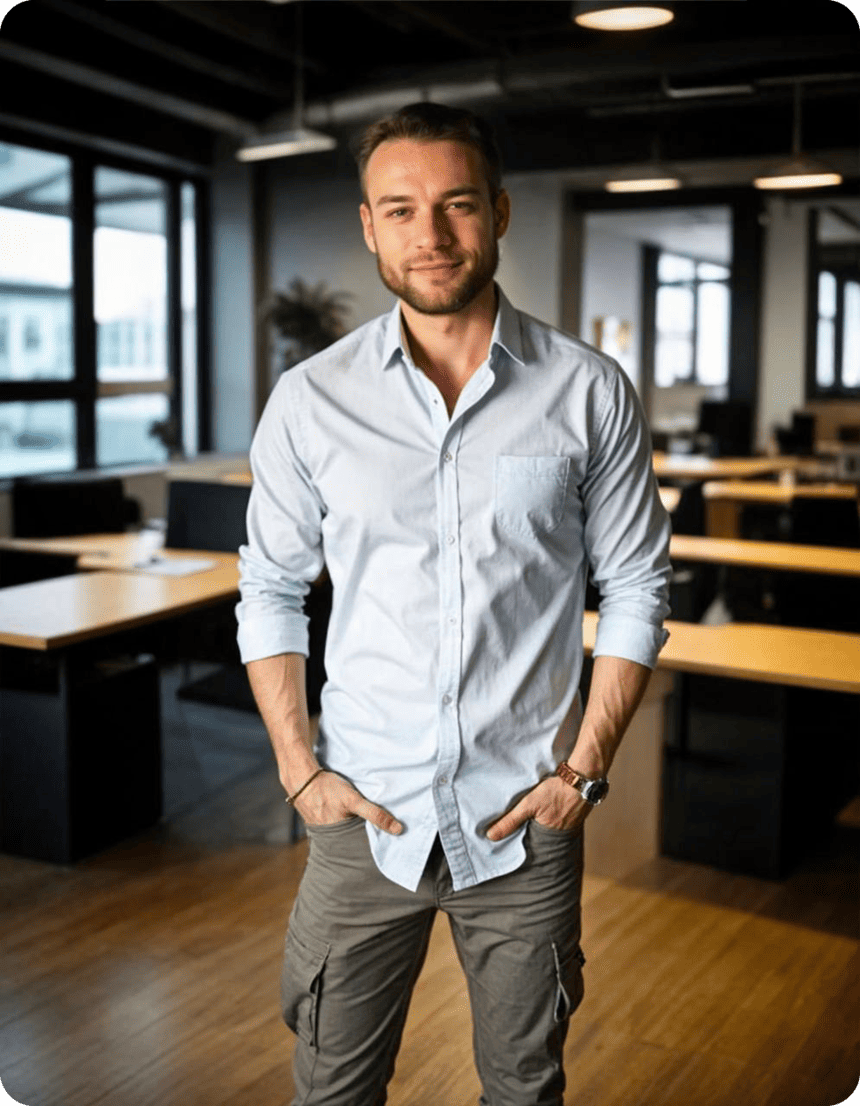 Philipp Ganster im Büro von OnlineAustriaCasino.at Philipp Ganster im Büro von OnlineAustriaCasino.at