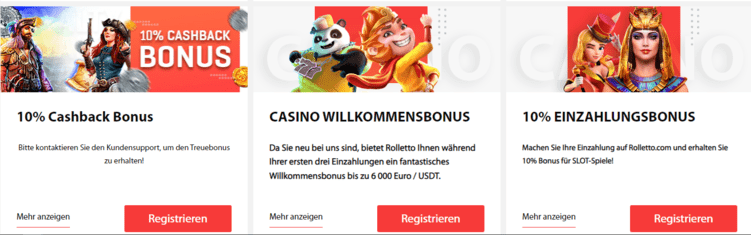 Promotionsgebote in Roletto Online Casino 2026