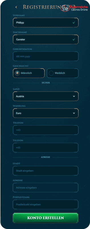 Anmeldeformular für das Сasino Slotuna Website Anmeldeformular für das Сasino Slotuna Website