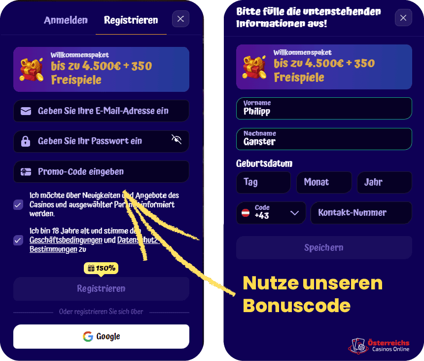 Schnelle Registrierung im Spin Granny Casino für Spieler aus Österreich