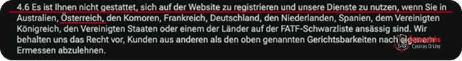 Ein umstrittener Punkt in den Geschäftsbedingungen des neuen Online-Casinos Spinata 