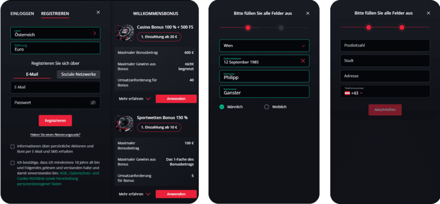 Registrierung bei Starda für Spieler aus Österreich 2026