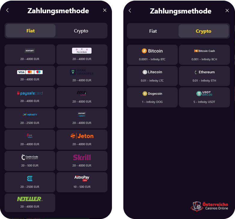 Einzahlungslimits bei Zoom online casino