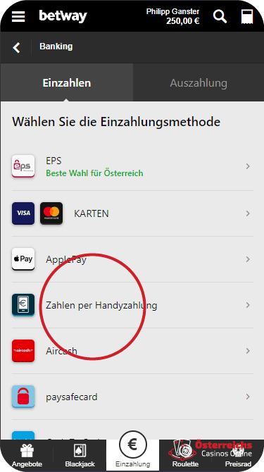 Drei im österreichischen Casino Bet Way